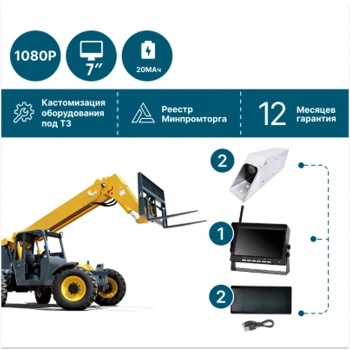 для вилочных телескопических погрузчиков на 2 камеры NSCAR AE204